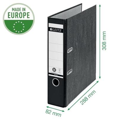 Ordner Leitz 1080 A4 80 mm karton gewolkt zwart - thumbnail