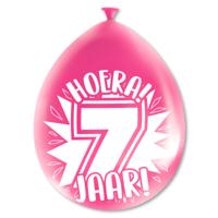 Party Ballonnen Hoera 7 Jaar - 8 Stuks - thumbnail