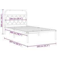 Bedframe met hoofdbord metaal wit 100x200 cm - thumbnail