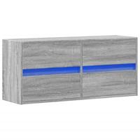 Tv-wandmeubel met LED-verlichting 100x31x45 cm grijs sonoma - thumbnail