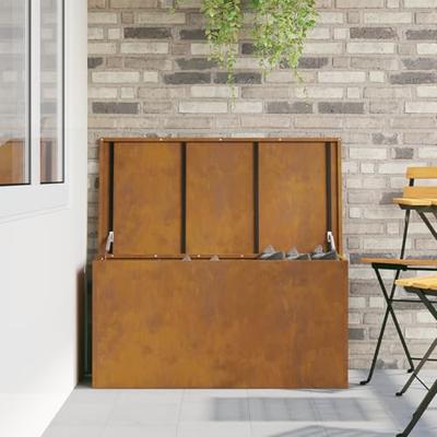 VidaXL Buitenopslagdoos roestig 100 x 50,5 x 50 cm staal VidaXL Buitenopslagdoos roestig 100 x 50,5 x 50 cm staal