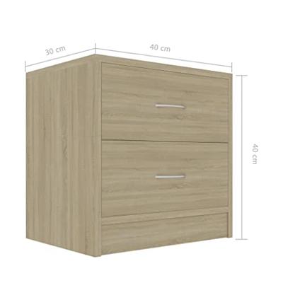 Nachtkastjes 2 st 40x30x40 cm bewerkt hout sonoma eikenkleurig Nachtkastjes 2 st 40x30x40 cm bewerkt hout sonoma eikenkleurig