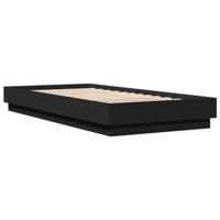 Bedframe bewerkt hout zwart 100x200 cm - thumbnail