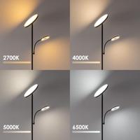 Home Sweet Home - Moderne Vloerlamp - 25/25/175 cm - Zwart - Metalen Staande Lamp - Met leeslamp - Geïntegreerde LED 7W 3636Lm - Dimbaar - Voor Kantoor en Slaapkamer - thumbnail