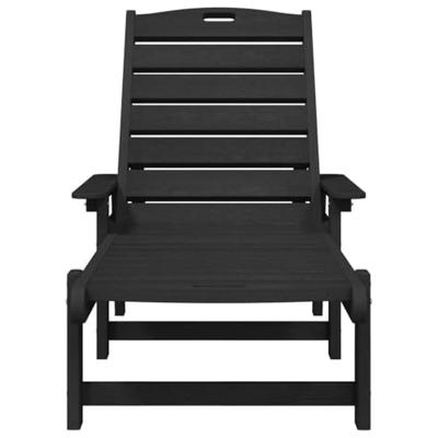 Ligstoel 2 pcs Zwart 195,5 x 53 x 98,5 cm Polyetheen