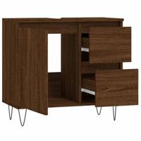 Badkamerkast 65x33x60 cm bewerkt hout bruineikenkleurig - thumbnail