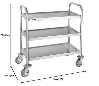 Serveerwagen vogue met 3 plateaus 82.5x71 cm rvs Serveerwagen vogue met 3 plateaus 82.5x71 cm rvs