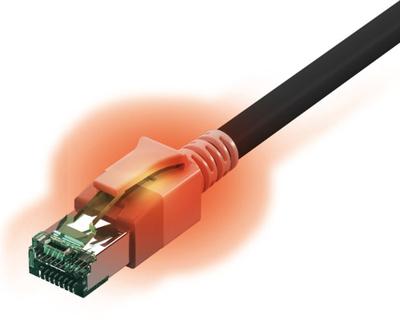 EasyLan S/FTP DualBoot® LED Kabel Cat.6A (Class EA), LSOH, zwart, 0,5 m