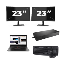 Lenovo ThinkPad X395 - AMD Ryzen 5 PRO 3500U - 13 inch - 8GB RAM - 256GB SSD - Windows 11 Home + 2x 23 inch Monitor - thumbnail