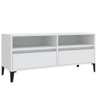Tv-meubel 100x34,5x44,5 cm bewerkt hout wit - thumbnail