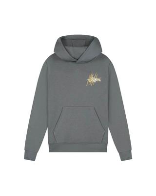 Malelions winter hoodie jongens - grijs/oranje - splash