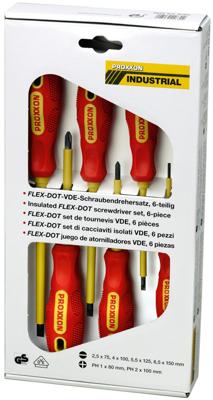 Proxxon Industrial Schroevendraaierset VDE 6-delig Plat, Kruiskop Phillips