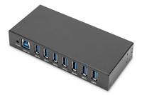 DIGITUS industriële 7-poorts USB-hub - 7x USB-A - USB 3.0-5 Gbps - USB SuperSpeed - 15 kV ESD-bescherming - DIN-rail montage - Zwart - thumbnail