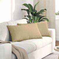 Sofa Kussens 2 pcs Grijs groen 80 x 40 cm Katoen Stof - thumbnail