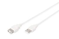 Digitus AK-300202-018-E USB-kabel USB 2.0 USB-A stekker, USB-A bus 1.80 m Beige - thumbnail