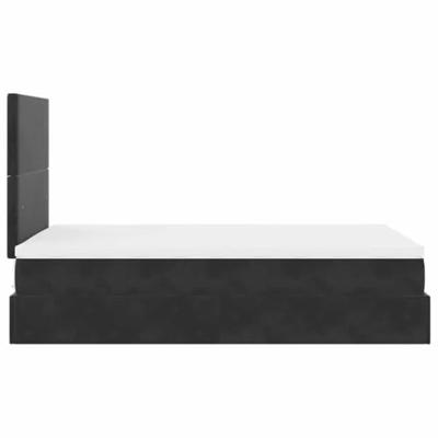 Ottoman bed met matrassen 120x200cm fluweel zwart
