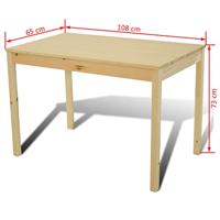 VidaXL Eettafel met 4 stoelen hout naturel - thumbnail