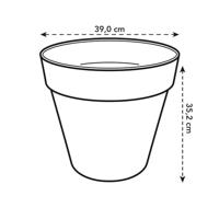Bloempot Elho Loft Urban Rond Grijs Ø 40 cm - thumbnail