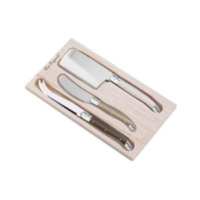 Lou Laguiole houten kaasmessen set 3-delig