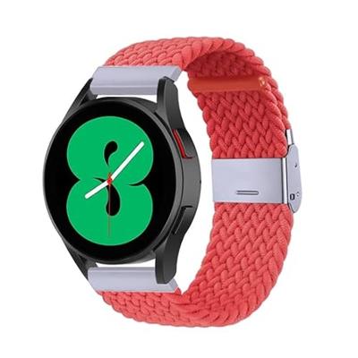 By Qubix - Compatible met Garmin Vivomove 3 / HR/Luxe/Sport/Style/Trend - Braided nylon bandje - Lichtrood - Compatible Garmin bandje - Bandbreedte: 20mm