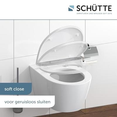 Schutte Duroplast High Gloss WC-bril ROUND DIPS met soft-close en quick-release 82593