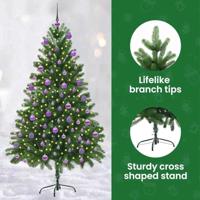 VidaXL Kerstboom met 300 led met standaard groen 180 cm pe - thumbnail