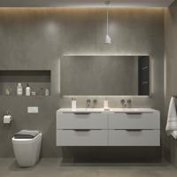 Badkamermeubelset Gliss Design Hera Mat Zwart 160cm 4 Laden Mat Wit (Keuze Wastafel) - thumbnail