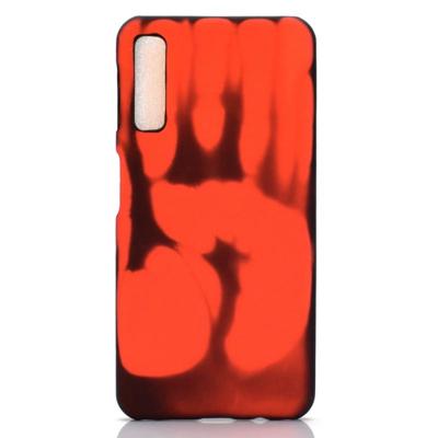 Plakken skin + PC thermische sensor verkleuring Case voor Samsung A50 (zwart rood)