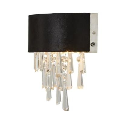 Searchlight WandlampGlamour zwart met chroom - 50818-2BK