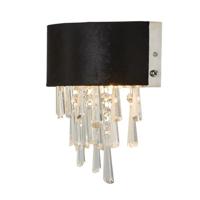 Searchlight WandlampGlamour zwart met chroom - 50818-2BK - thumbnail