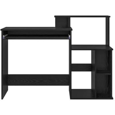 Bureau met Opbergruimte Zwart Eiken 120,5 x 44 x 88,5 cm