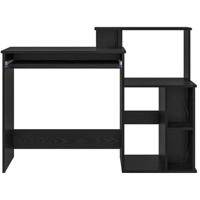 Bureau met Opbergruimte Zwart Eiken 120,5 x 44 x 88,5 cm - thumbnail