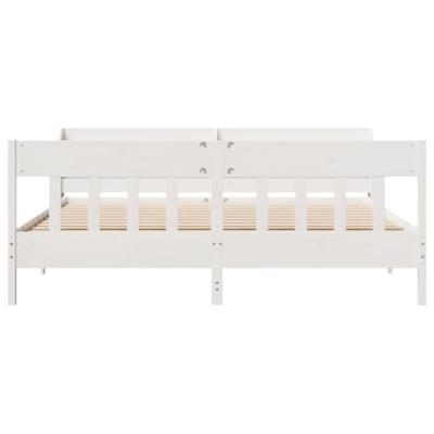 Bedframe zonder matras massief grenenhout wit 180x200 cm