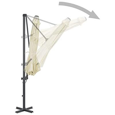VidaXL Zweefparasol met aluminium paal 300 cm zandkleurig