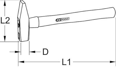 KS Tools 142.1318 1421318 Bankwerkershamer 1750 g 380 mm DIN 1041 1 stuk(s)