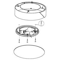 Eglo Moderne plafonniereGrimaldino zwart met hout rond - 99388 - thumbnail