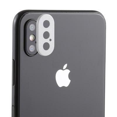 Achterzijde camera lens bescherming ring cover met tray Uitwerpgereedschap naald voor iPhone XS Max (zilver) Achterzijde camera lens bescherming ring cover met tray Uitwerpgereedschap naald voor iPhone XS Max (zilver)