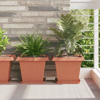 Vierkante Bloempot 24 pcs Baksteenrood 43 x 43 x 33.5 cm - thumbnail