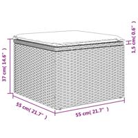 9-delige Loungeset met kussens poly rattan zwart - thumbnail