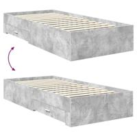 Bedframe met hoofdeinde Beton Grijs 90 x 190 cm Bewerkt hout - thumbnail