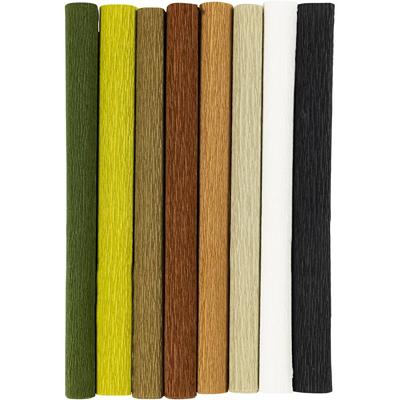 Creativ Company Crêpepapier, vel 25x60 cm, crêpe-verhouding: 180%, 105 gr, naturel, 8 vel/ 1 doos