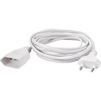 Sygonix SY-5044228 Stroom Verlengkabel Wit 3.00 m H03VVH2-F 2X 0,75 mm² - thumbnail