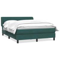 Boxspring met matras fluweel donkergroen 140x210 cm - thumbnail