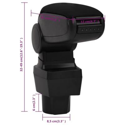 VidaXL Armsteun 12x32x(32-49) cm abs zwart