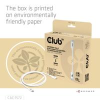 club3D CAC-1572 USB-C-kabel USB 4.0 USB-C stekker 1.20 m Wit - thumbnail