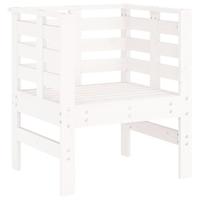 Tuinstoelen 2 st 61,5x53x71 cm massief grenenhout wit - thumbnail