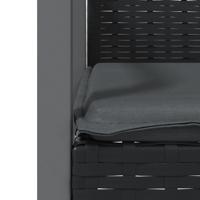 Tuinstoelen 4 st met kussens 56,5x57x83 cm poly rattan zwart - thumbnail