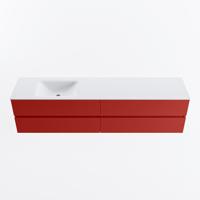 MONDIAZ VICA 200cm badmeubel onderkast Fire 4 lades. Wastafel CLOUD links 1 kraangat, kleur Talc. - thumbnail