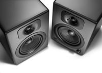 wavemaster TWO NEO stone gray – luidsprekersysteem (60 Watt) met Bluetooth streaming, digitale poorten en IR-afstandsbediening actieve boxen gebruik voor TV/tablet/smartphone, donkergrijs (66364) - thumbnail