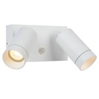 Lucide TAYLOR - Wandspot / Wandlamp Binnen/Buiten - 2xGU10 - IP54 - Bewegingssensor - Wit - thumbnail